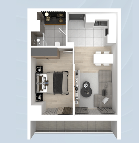 Garsonieră 1+1 Tip 12