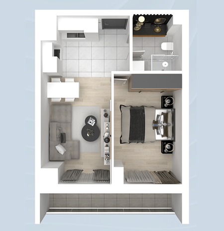 Garsonieră 1+1 Tip 14