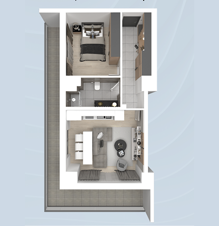 Garsonieră 1+1 Tip 3