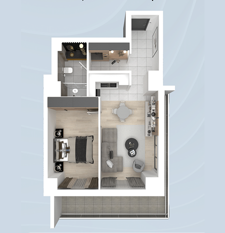 Garsonieră 1+1 Tip 4