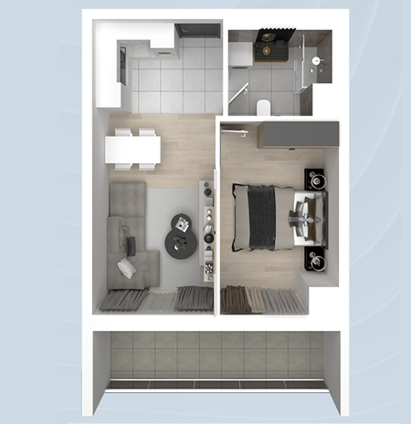 Garsonieră 1+1 Tip 6