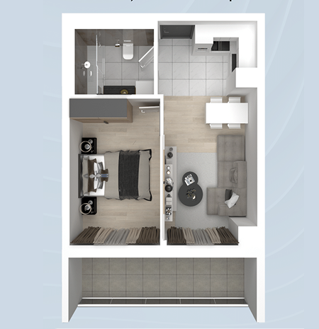 Garsonieră 1+1 Tip 7