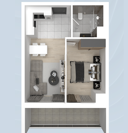 Garsonieră 1+1 Tip 8