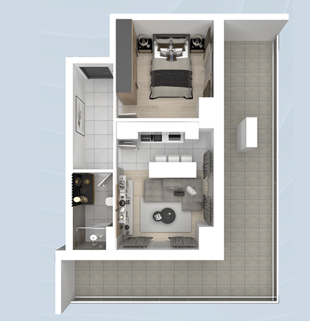 Garsonieră 1+1 Tip 9